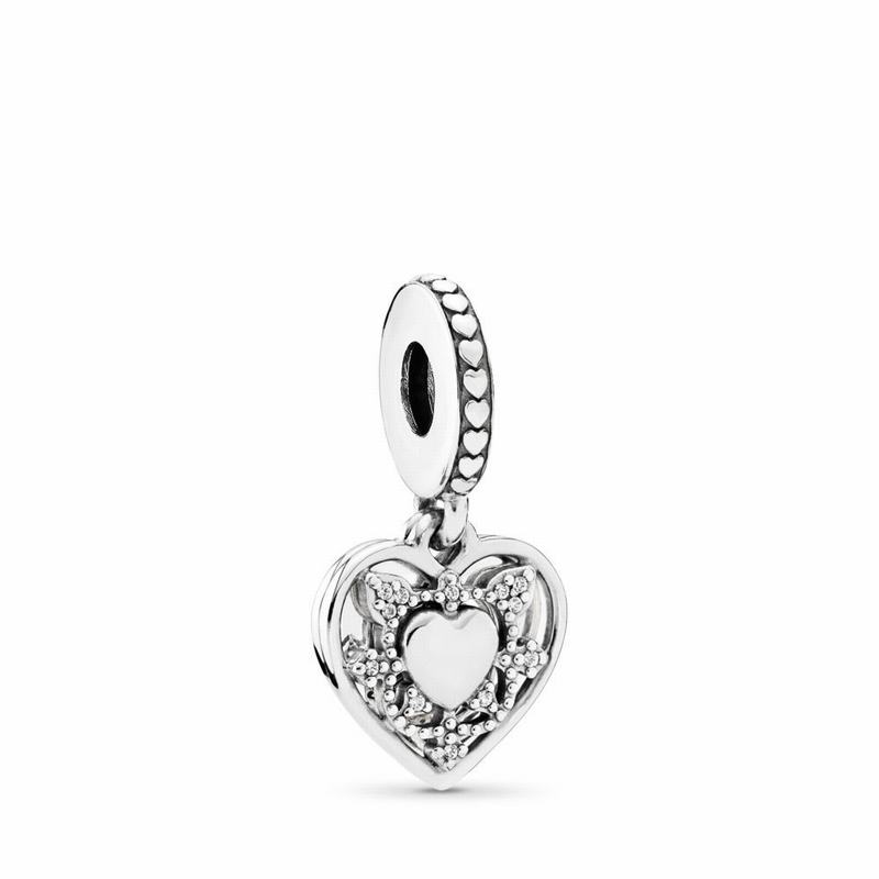 Pandora My Wife Always Dangle Charm Ireland - Sterling Silver/Cubic Zirconia - 408279TPF